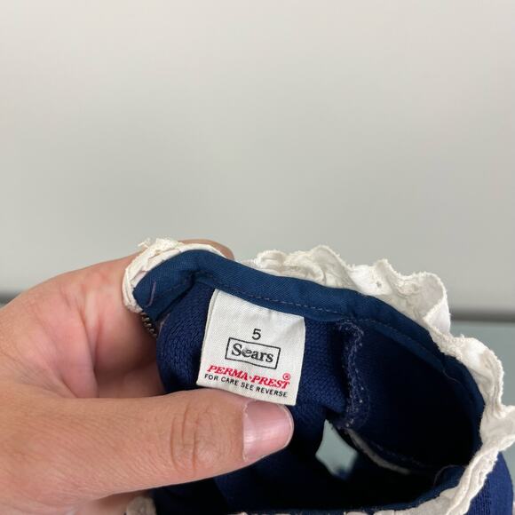 Vintage Sears Navy Blue Dress 5T - Picture 4 of 11